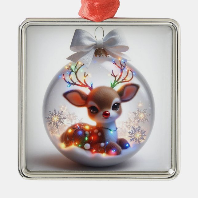 Adorable Weihnachtsschmuck mit festlichem Rentier (Vorne)