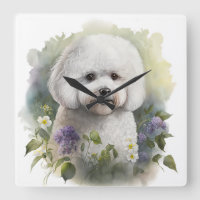 ADORABLE WEISSE BICHON FRISE HUND MIT BLUME
