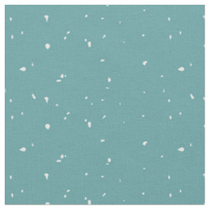 Adorable weiße Schneemuster auf blauem Hintergrund Stoff