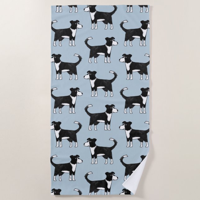 Adorable Welsh Border Collie Sheep Dog Muster Strandtuch (Vorderseite)