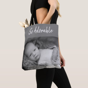 Adorable wertvolle, graue und weiße Fotos Tasche
