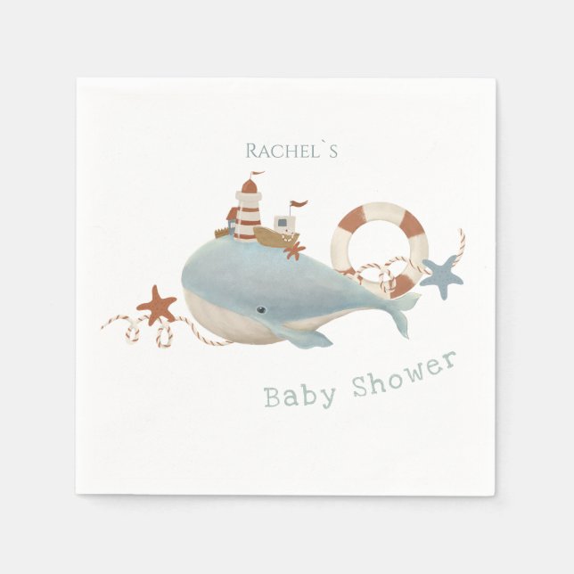 Adorable Whale Baby Dusche Serviette (Vorderseite)