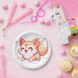 Adorable Whimsical Fox Baby Dusche Pappteller