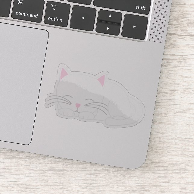 Adorable White Kitty Cat Aufkleber (Detail)