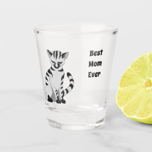 Adorable White Tiger Kitten Nicken weg Schnapsglas