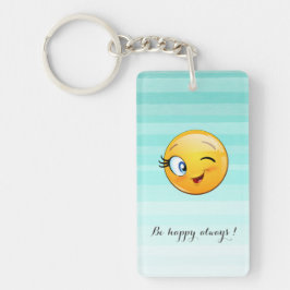 Adorable Winking Emoji Face-Sei immer glücklich Schlüsselanhänger