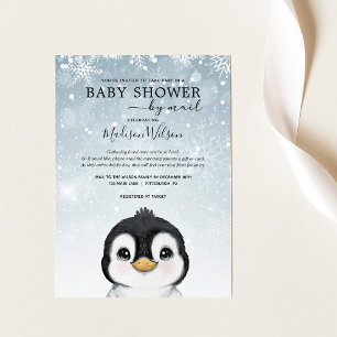 Adorable Winter Baby Penguin Baby Dusche per Mail Einladung