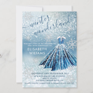 Adorable Winter Wunderland Glitzer ombre Süß 16 Einladung