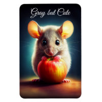 Adorable winzige Nagetier mit nahem rotem Apfel