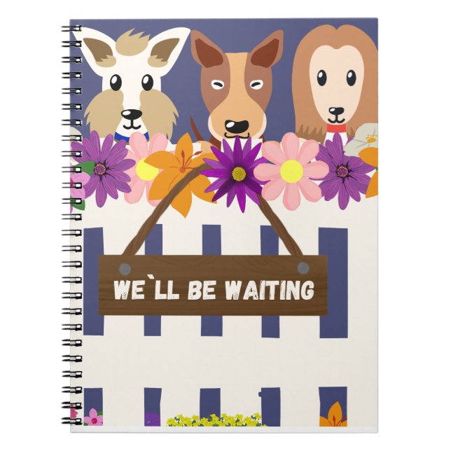 Adorable "Wir werden Gewartet" Hunde Notizblock (Vorderseite)