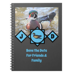 Adorable Wood Duck Monogram Foto Notizblock