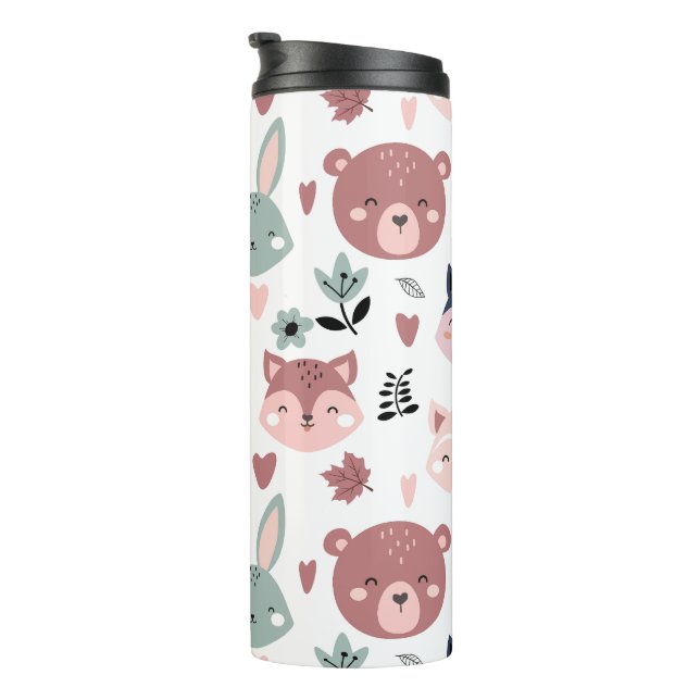 Adorable Woodland Creatures With Hearts Thermosbecher (Nach rechts gedreht)