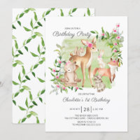 Adorable Woodland Friends Girls 1. Geburtstag