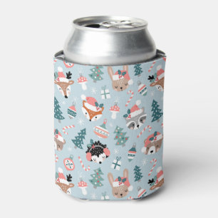 Adorable Woodland Weihnachtstiermuster Dosenkühler