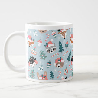 Adorable Woodland Weihnachtstiermuster Jumbo-Tasse