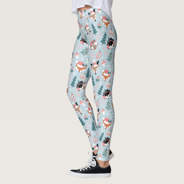Adorable Woodland Weihnachtstiermuster Leggings (Links)