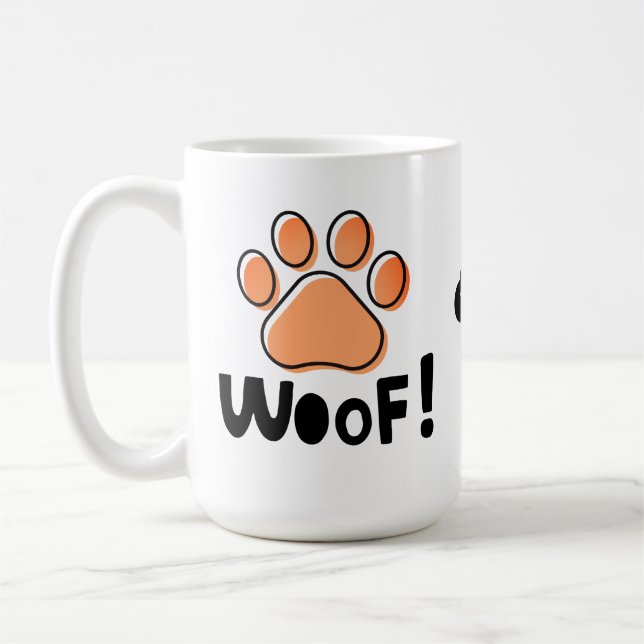 Adorable Woof Amoureux de les chiens café Mug (Gauche)
