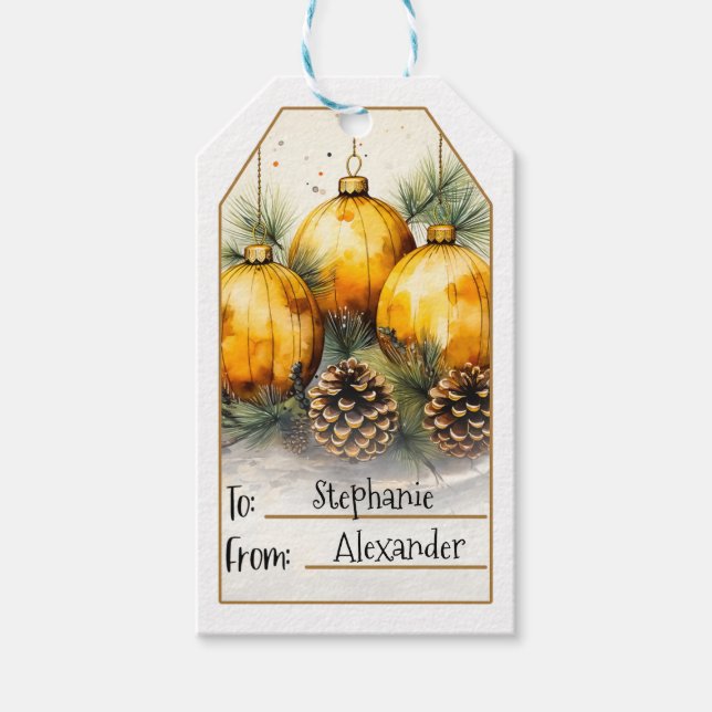 Adorable Yellow Christmas Ornament - Festlich (2) Geschenkanhänger (Vorderseite)