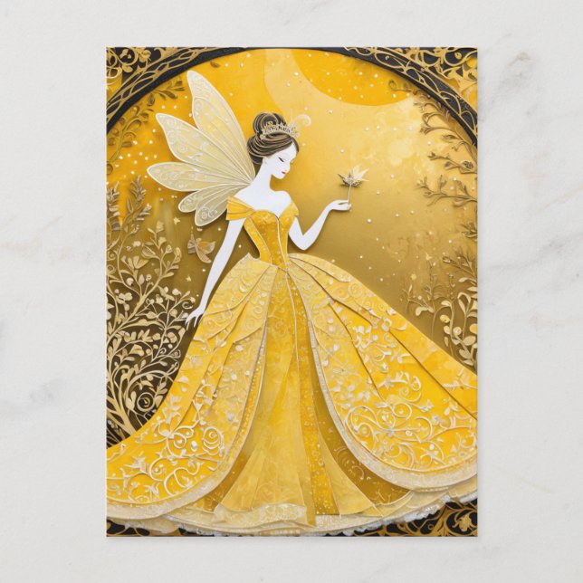 Adorable Yellow Fairy Postkarte (Vorderseite)
