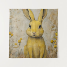 Adorable Yellow Rabbit Wandteppich