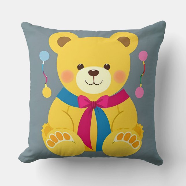 Adorable Yellow Teddy Bär Kissen (Vorderseite)