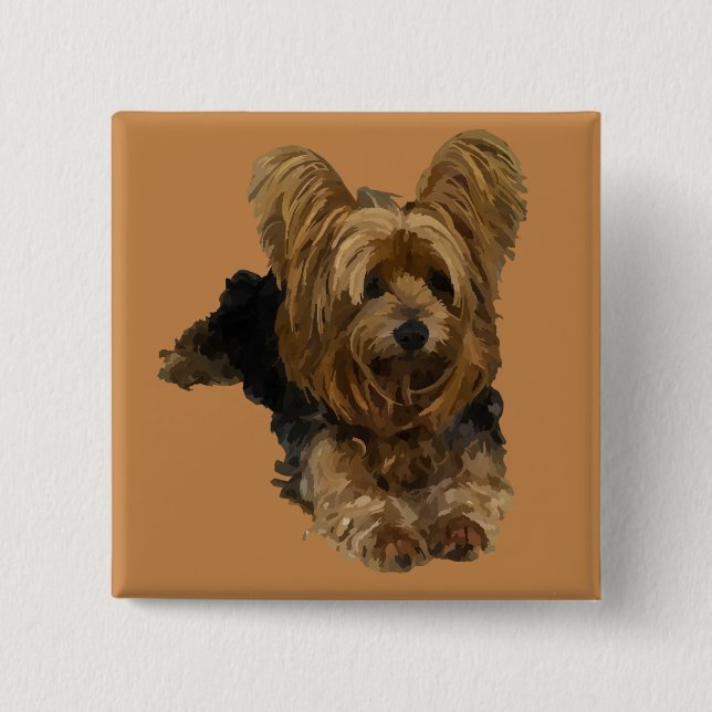 Adorable Yorkshire Terrier Button Button (Vorderseite)