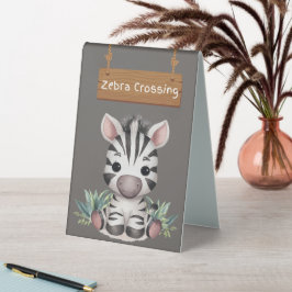 Adorable Zebra Crossing Table Sign Tischaufsteller