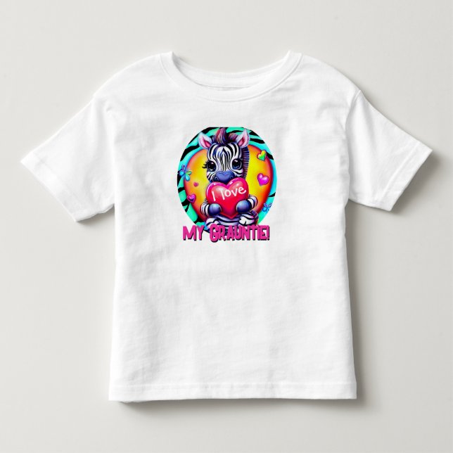 Adorable Zebra "I Liebe my grauntie" Kleinkind T-shirt (Vorderseite)