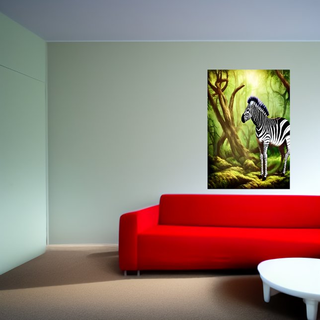 Adorable Zebra im Wald | AI Art Poster (Von Creator hochgeladen)