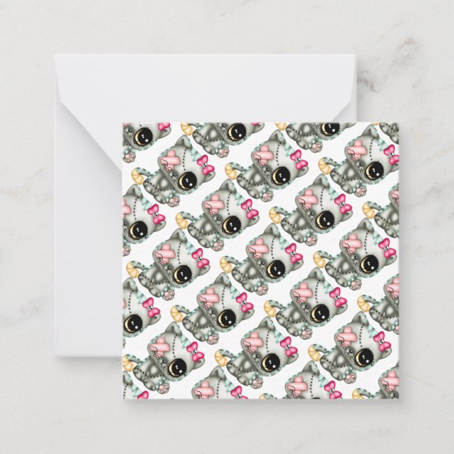 Adorable Zombie Kitty Mitteilungskarte (Vorderseite)