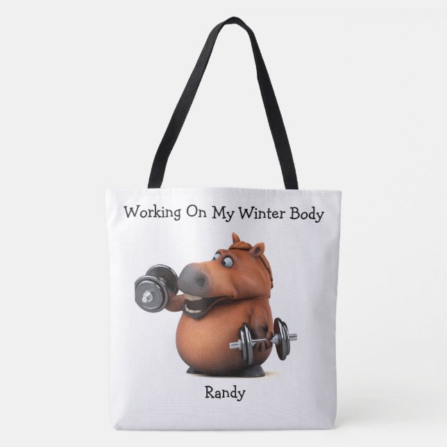 Adorables 3D Chubby Pferdegestänge Höhenunterschie Tasche (Vorderseite)