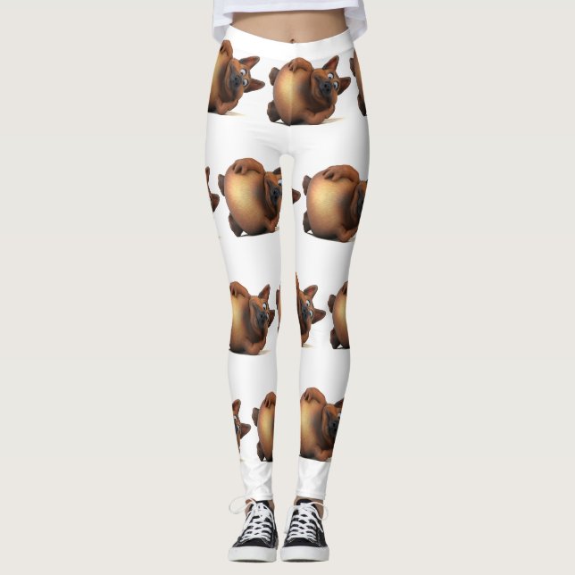 Adorables 3D Universe Niedlich Hunde nach unten Leggings (Vorderseite)
