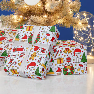 Adorables Christmas Santas und Lebkuchen Männer Geschenkpapier