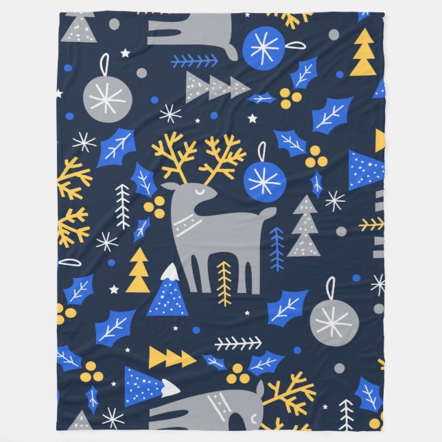 Adorables Christmas Scandinavian Style Blue Fleecedecke (Vorderseite)