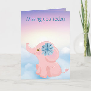 Adorables Custom Cartoon Baby Pink Elephant Card Karte