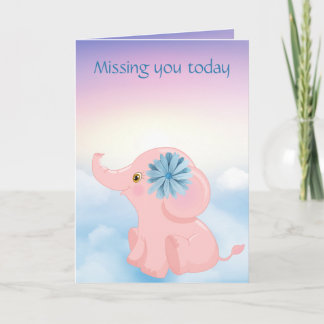 Adorables Custom Cartoon Baby Pink Elephant Card Karte