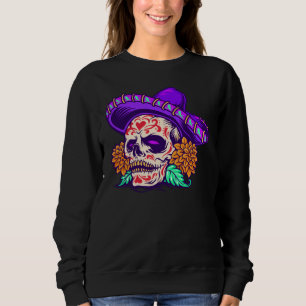 Adorables Day of the Dead Skull Lila Hat Sweatshirt