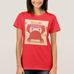 Adorables Funny Crab Hallo Sommer T-Shirt