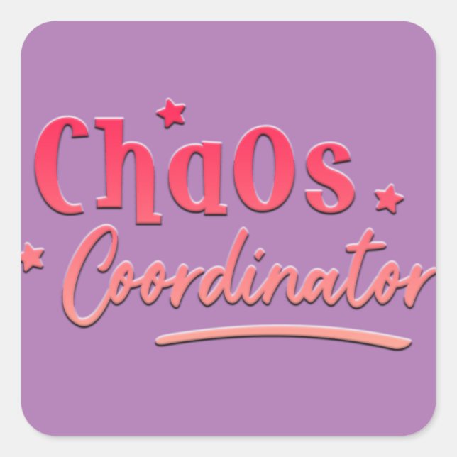 Adorables Funny Kids Chaos Koordinator Quadratischer Aufkleber (Vorderseite)
