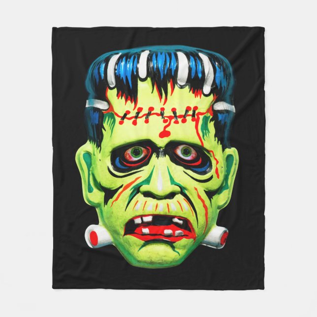 Adorables Halloween Beängstigende Monstermaske Fleecedecke (Vorderseite)