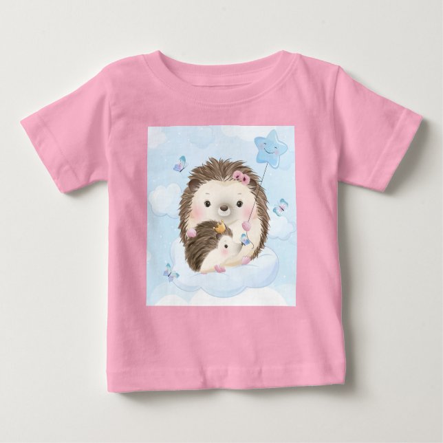 Adorables Igel Mutter und Baby T - Shirt (Vorderseite)