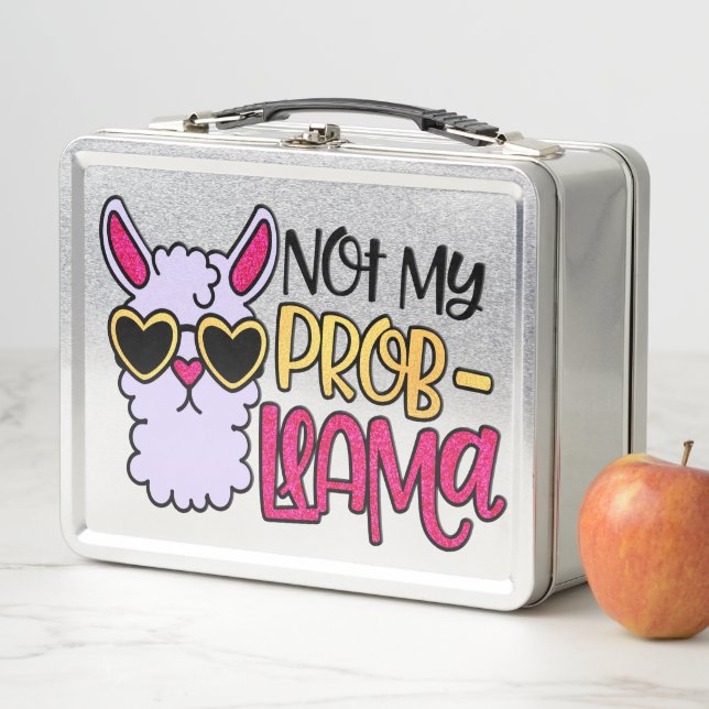 Adorables Lama Liebe Nicht mein Probllama Lila Metall Brotdose (Beispiel)