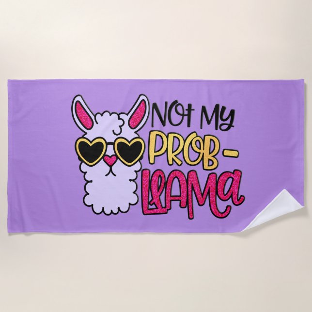 Adorables Lama Liebe Nicht mein Probllama Lila Strandtuch (Vorderseite)