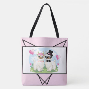 Adorables Llama Liebe Niedlich Llama Couple Tote B Tasche