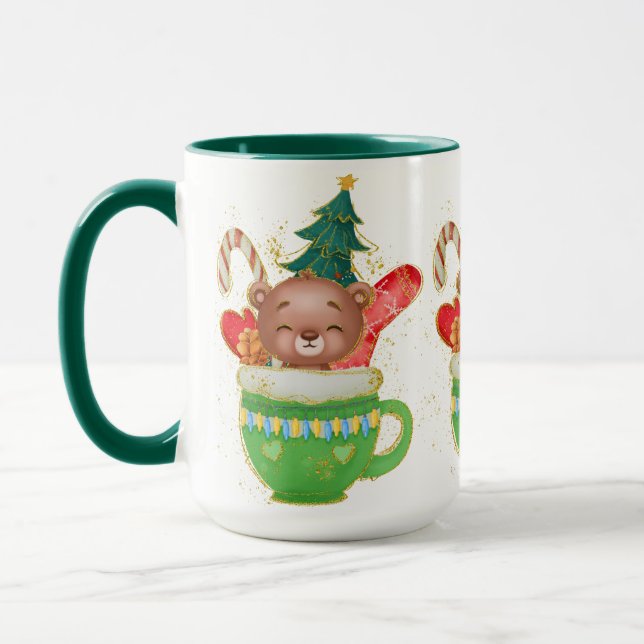 Adorables Noël Precieux Ours Mug (Gauche)