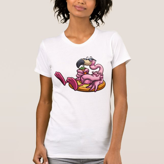 Adorables Pink 3D Flamingo Genießen Sie einen Drin T-Shirt (Vorderseite)
