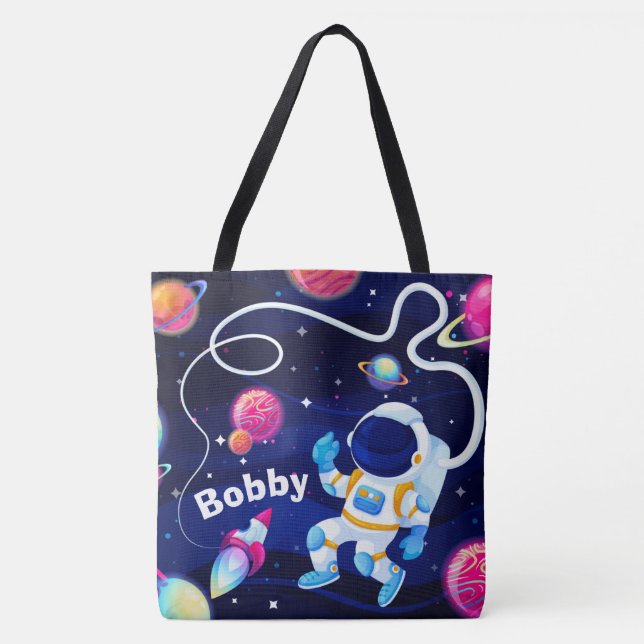 Adorables Spaceman Farbenfrohe Traumtasche Tasche (Vorderseite)