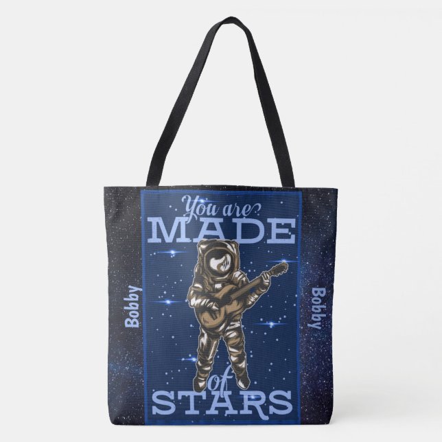 Adorables Spaceman Sie sind aus Sternen nach Maß h Tasche (Vorderseite)