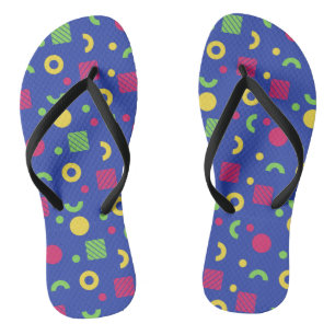 Adorables Synthwave/Retro Memphis Style Flip Flops