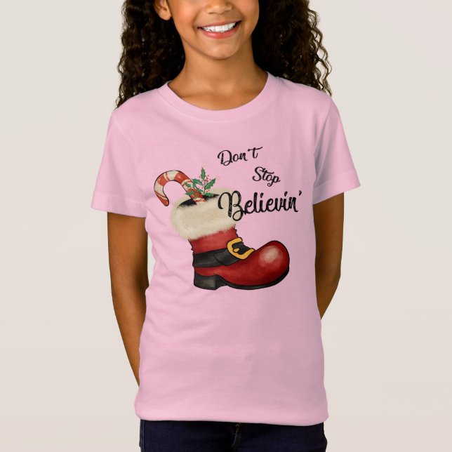 Adorables Weihnachten Hör nicht auf zu glauben' T-Shirt (Vorderseite)